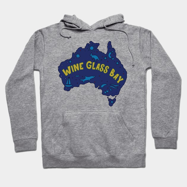 AUSSIE MAP WINE GLASS BAY Hoodie by elsa-HD